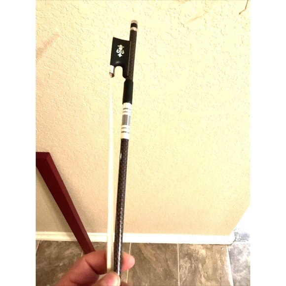 Carbon Fiber Professional Violin Bow 4/4 Red Braided With Hard Case - Picture 5 of 12